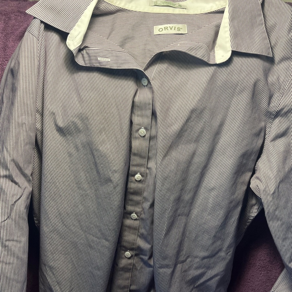 Orvis Black and White Casual Button Down Shirt